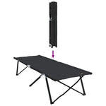 Folding Camping Bed 2 pcs Black 206 x 76 x 74 cm Oxford fabric 42003169