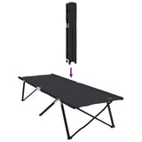 Folding Camping Bed 2 pcs Black 206 x 76 x 74 cm Oxford fabric 42003169