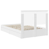 Storage Bed with Drawer White 135 x 190 cm Engineered Wood 3409559