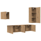 TV Cabinet Wall-mounted 4 pcs Artisan Oak Engineered Wood 3402765