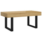 ZNTS Coffee Table Light Brown and Black 90x45x40 cm MDF and Iron 286099