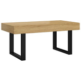 ZNTS Coffee Table Light Brown and Black 90x45x40 cm MDF and Iron 286099