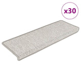 Stair Mats Self-adhesive Sisal-Look 30 pcs 65x21x4 cm Platina 3365882