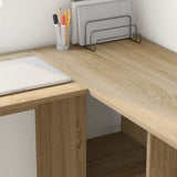 Desk with Shelf Sonoma Oak 142 x 102 x 73 cm Engineered Wood 869292