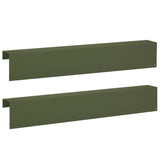 Garden Cover Profile 2 pcs 100 x 10 x 15 cm Steel Olive Green 8012912