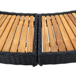 Spa Surround Black Poly Rattan and Solid Acacia Wood 316651