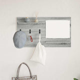 Wall-Mounted Coat Rack with Shelf Grey Sonoma 90 x 10 x 50 cm 874520