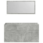 ZNTS 3 Piece Bathroom Furniture Set Concrete Grey Engineered Wood 3324869