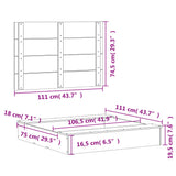 Sandpit with Cover White 111x111x19.5 cm Solid Wood Pine 832607