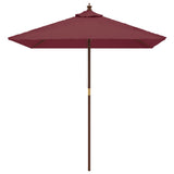 Garden Parasol with Wooden Pole Bordeaux Red 198x198x231 cm 363187