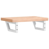 Basin Shelf Wall Mounted Steel and Solid Wood Beech 3302362