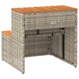 Hot Tub Step Light Grey 50x50x50,5 cm Poly Rattan and Solid Acacia 4103943