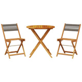 Bistro Set Grey Solid acacia wood and polypropylene Medium 3281842