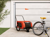 Pet Bike Trailer Orange and Black Oxford Fabric and Iron 94019