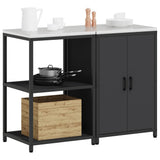 Kitchen Storage Set HATTEM 2 pcs Black Cold-rolled Steel 3392687