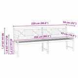 Outdoor Bench Natural 220 x 56 x 90 cm Solid Acacia Wood 4105527