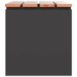 Garden Bench Black 60 x 40 x 43 cm Solid Douglas Wood and Steel 874891