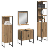 Bathroom Furniture Set with Door 4 pcs Brown 33 x 33 x 185.5 cm 3334410