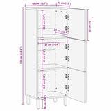 Highboard Natural 40 x 33.5 x 110 cm Solid Acacia Wood 4017785