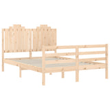 Bed Frame without Mattress Double Solid Wood 3194156