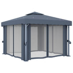 Gazebo with Curtain&LED String Lights 3x3 m Anthracite 3070347