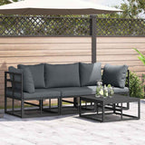 Garden Sofa Set 4 pcs Black Metal 3378841