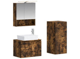 Bathroom Furniture Set 4 pcs Smoked Oak 3407443