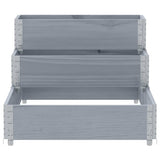 3-Tier Raised Bed Grey 120x80 cm Solid Wood Pine 4010311