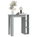 ZNTS Bar Table with Shelf Grey Sonoma 102x50x103.5 cm Engineered Wood 812964