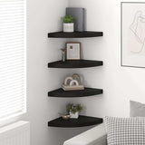 Floating Corner Shelves 4 pcs Black 35x35x3.8 cm MDF 323921