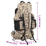 ZNTS Hiking Backpack Camel Brown Camouflage 80 L Oxford Fabric 4009971