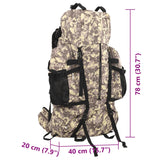 ZNTS Hiking Backpack Camel Brown Camouflage 80 L Oxford Fabric 4009971