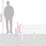 Hexagonal Fence with Post 50 x 0.5 m PVC-Coated Steel Grey Mesh 3353262