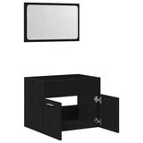 2 Piece Bathroom Furniture Set Black Oak Engineered Wood 862041