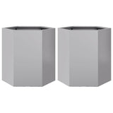 Garden Planter 2 pcs Hexagon 46x40x45 cm Galvanized Steel 851119