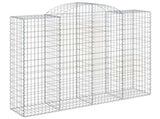 Arched Gabion Baskets 11 pcs 200x50x160/180 cm Galvanised Iron 3146392