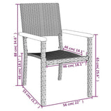 7 Piece Garden Dining Set Black Poly Rattan 3156681
