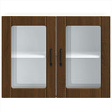 Kitchen Wall Cabinet with Glass Door Lucca Brown Oak Engineered Wood 853854