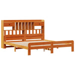 ZNTS Bookcase Bed without Mattress Wax Brown 180x200 cm Super King Solid Wood Pine 3308875