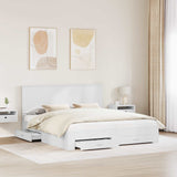 Bed Frame with Headboard White 180 x 200 cm Engineered Wood 3411271