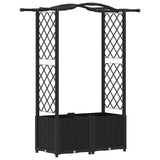 Raised Bed with Trellis and Roof Black 125 x 40 x 138 cm PP 42032530