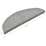 ZNTS Carpet Stair Treads 15 pcs Light Grey 56x17x3 cm 322370