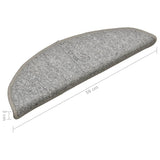 ZNTS Carpet Stair Treads 15 pcs Light Grey 56x17x3 cm 322370
