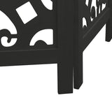 Room Divider 3 Panels Black Solid Wood Paulownia 358749