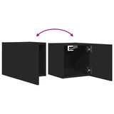 Wall Mounted TV Cabinets 2 pcs Black 30.5x30x30 cm 804485