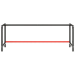 Work Bench Frame Matte Black and Matte Red 220x57x79 cm Metal 151458
