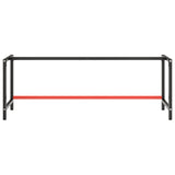 Work Bench Frame Matte Black and Matte Red 220x57x79 cm Metal 151458