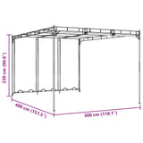 Gazebo 4 x 3 x 2.3 m Green Polyester and Steel 42030539