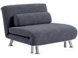 Single Velvet-Feel Sleeper Chair - Charcoal Grey T3398P329926