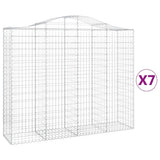 Arched Gabion Baskets 7 pcs 200x50x160/180 cm Galvanised Iron 3145708